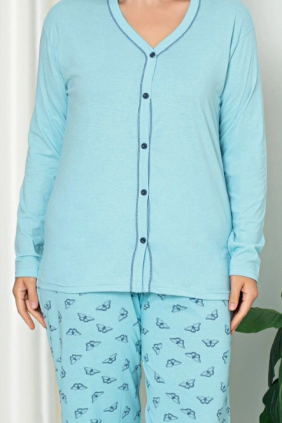 Royalfashion Damen Baumwoll 2-teiliger Schlafanzug PLUS GRÖßE
