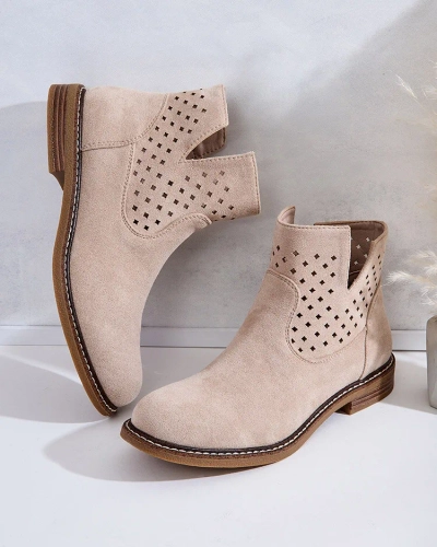 Royalfashion Hellbraune Damenstiefel Rito