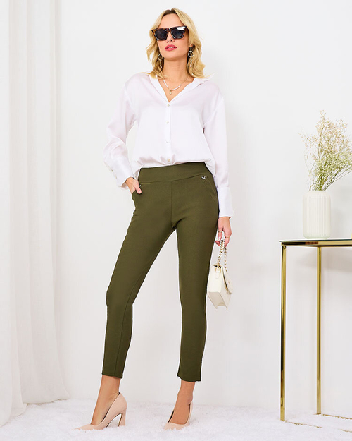 Легінси Royalfashion чорні жіночі з екошкіри a'la bells