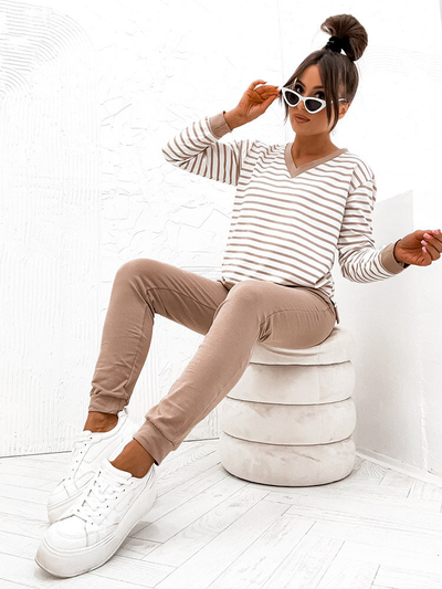Royalfashion Damen-Set aus gestreifter Baumwolle