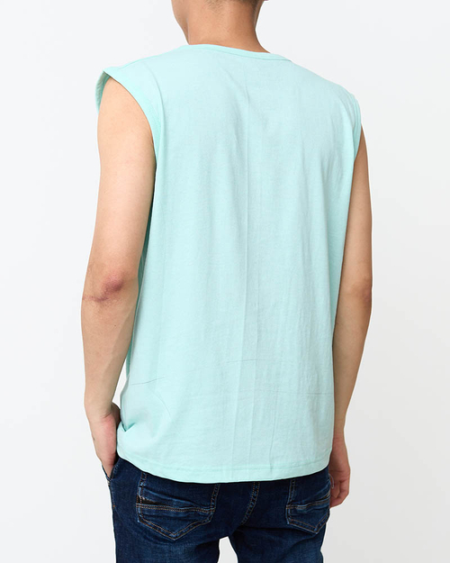 Чоловіча м'ятна футболка без рукавів - Одяг