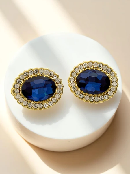 Royalfashion Damen-Clip-Ohrringe mit Kristall und Zirkonia