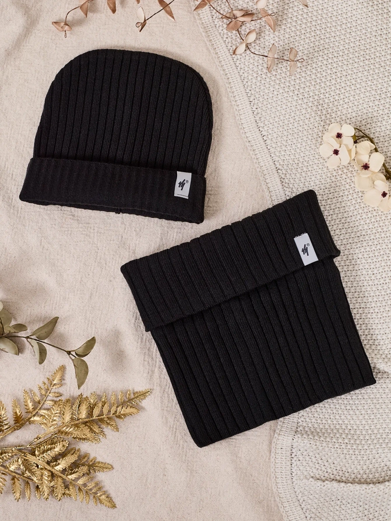 Royalfashion Universal Winter Set - Beaniemütze mit Schlauchschal