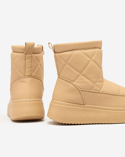 Royalfashion Hellbraune Damenstiefel a'la Schneestiefel Kacecica