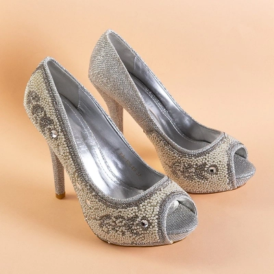 OUTLET Silber glänzende Pumps auf einem Stilett Marni - Schuhe