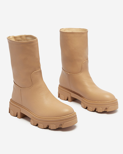 Damen-Stiefelette zum Hineinschlüpfen mit kamelfarbener Mekira-Isolierung - Footwear