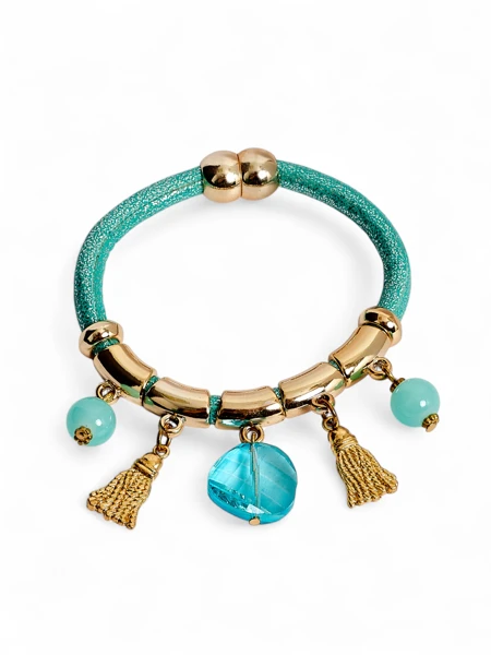 Damenarmband mit Perlen und Glitzer