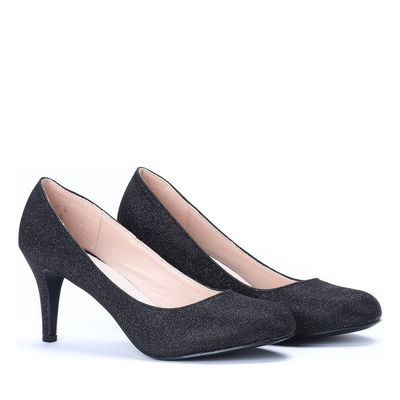 Czarne czółenka brokatowe Marija - Obuwie