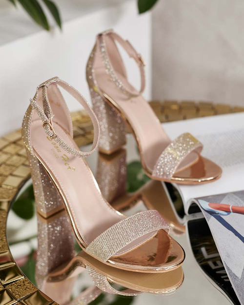 Royalfashion Жіночі босоніжки на шпильці з парчі Etotta