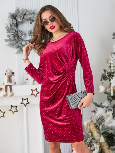 Royalfashion Damenkleid mit Raffung