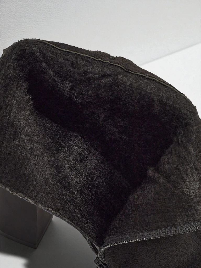 Damen Stiefeletten Öko-Wildleder mit Blockabsatz Zavrina