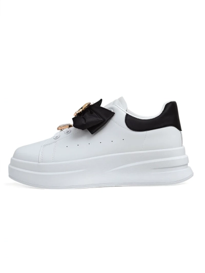 Royalfashion Damen Plattform-Sneaker mit Schleife Genimma