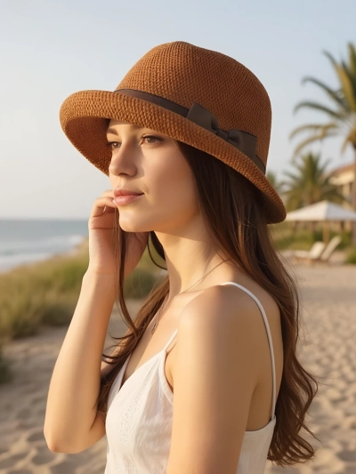 Royalfashion Damenhut mit Schleife verziert Summer Grace