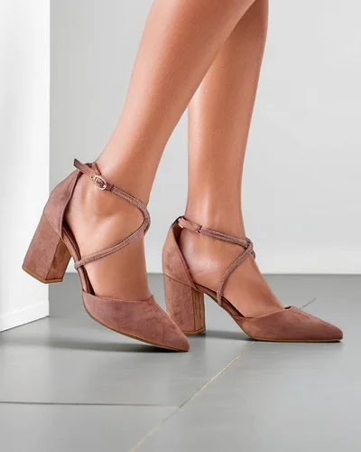 Royalfashion Damen eco-suede Pumps mit Riemen Eurole