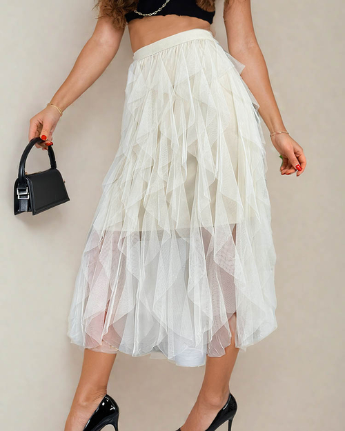 Royalfashion Жіноча двошарова спідниця міді