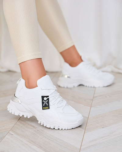 Royalfashion Weiße Damen Sportschuhe auf fester Sohle Lejlika