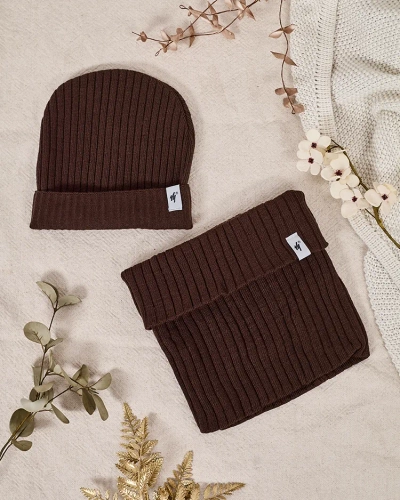 Royalfashion Winter-Set universell - Beaniemütze mit Nackenwärmer