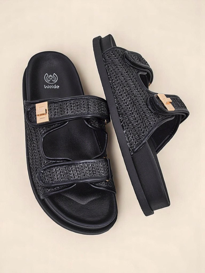 Royalfashion Damen-Pantoletten mit geflochtenem Design Delibeli