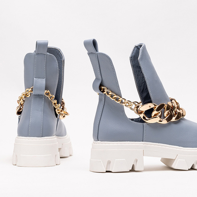 Blaue Damenstiefel mit Kette Tenkay - Footwear