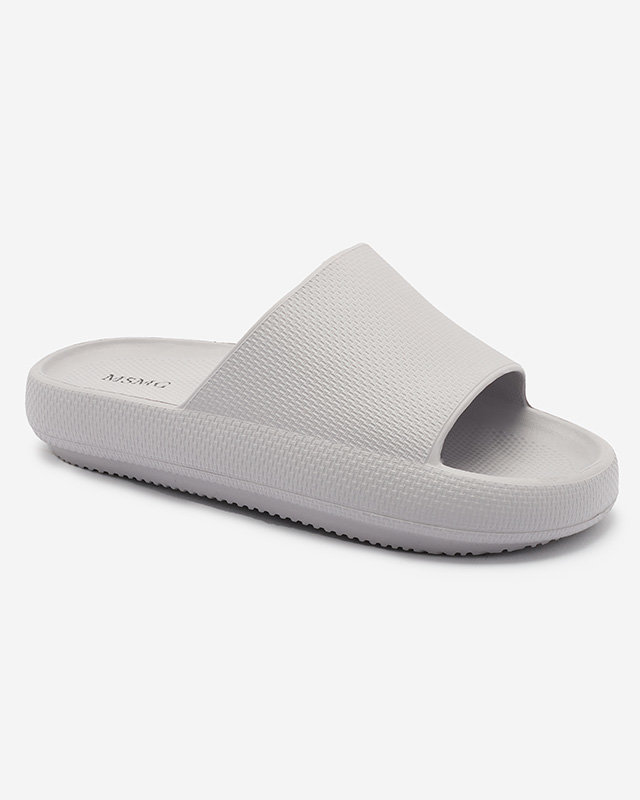 Royalfashion Graue Damen-Gummi-Flip-Flops mit Prägung Okeris