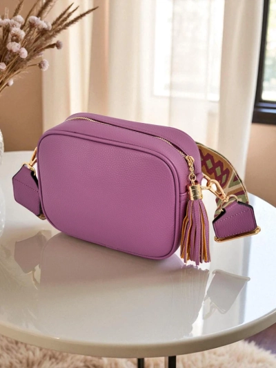 Royalfashion Kleine Damenhandtasche aus Öko-Leder mit buntem Riemen Kovi Lace