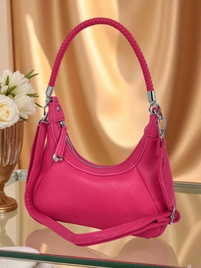 Royalfashion Kleine Damenhandtasche aus Öko-Leder mit dekorativem Riemen Lacquea