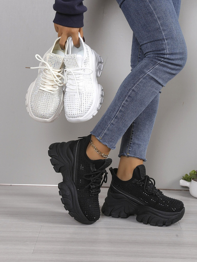 Royalfashion Damen Sport-Sneaker mit Strass Blysco