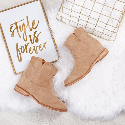 Beige Cowboystiefel auf einem Indoor-Keil Bluestone - Footwear 1