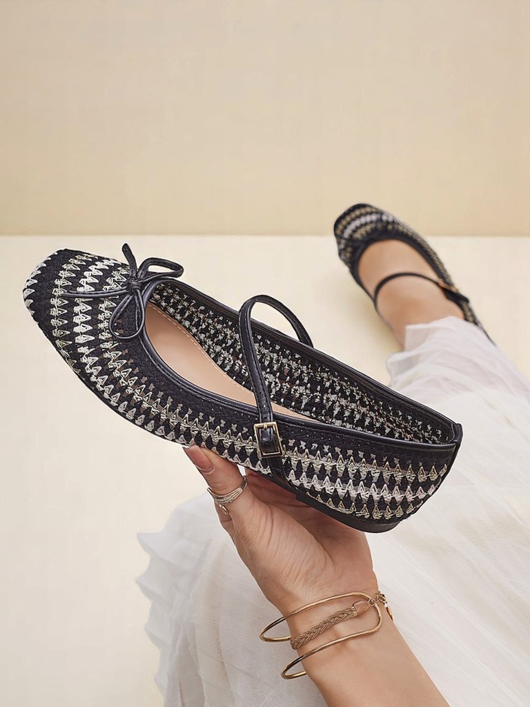 Royalfashion Damen-Ballerinas aus gewebtem Stoff mit Riemen Vanot