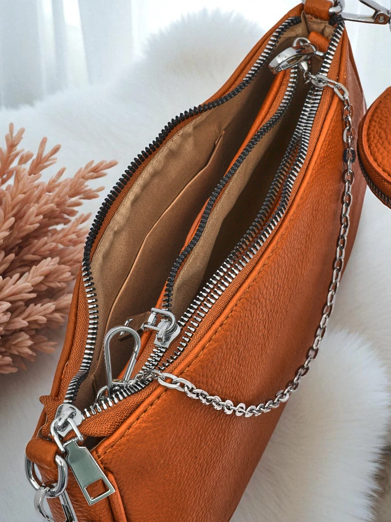 Damenhandtasche Calista Camel Öko-Leder 3in1 Modisches Set