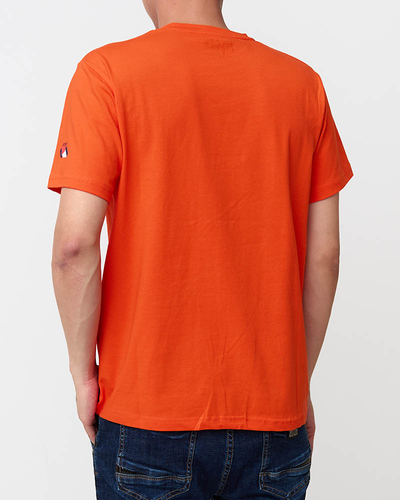Orange bedrucktes T-Shirt für Herren - Kleidung