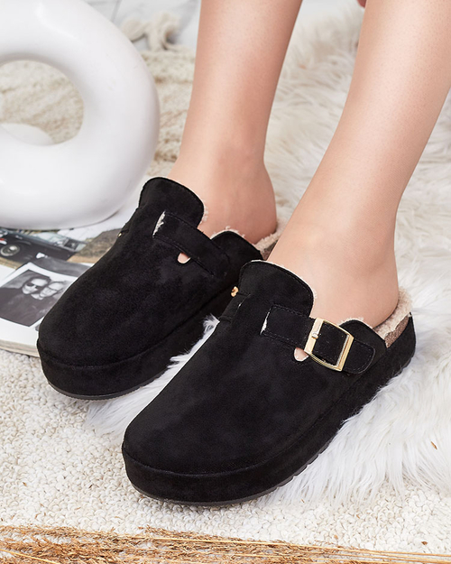 Royalfashion Жіночі капці з овчиною та пряжкою Kajis