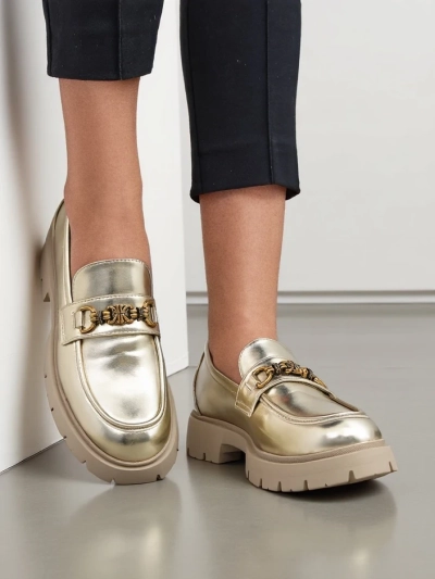 Royalfashion Damenmokassins vergoldet Goldlove