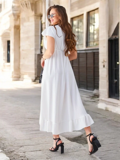 Royalfashion Damen-Midikleid mit asymmetrischem Saum