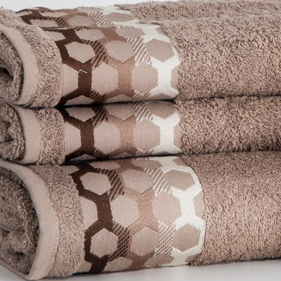 Braune Handtücher mit Mustern 3 Stück - Handtücher