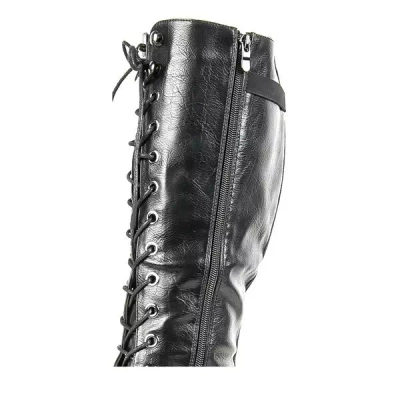 OUTLET Schwarze flache Stiefel Kanuti - Schuhe