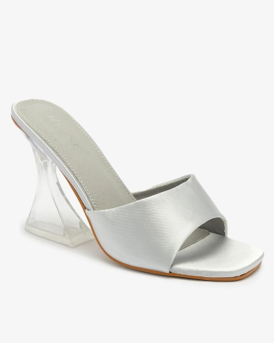 Hellgraue Damen-Flip-Flops mit transparentem Absatz Ageria - Schuhe