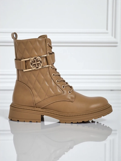 Gesteppte Damen Stiefeletten aus ökologischem Leder Sable Rose
