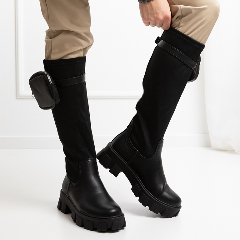 Schwarze halbhohe Stiefel Firefox- Schuhe