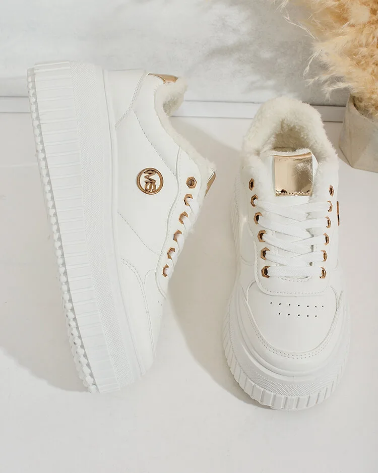 Royalfashion Warmed women's sneakers with fur Sofi