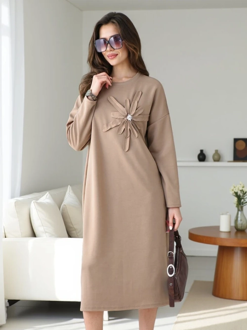 Royalfashion жіноча міді сукня з Oversized матеріалу з квіткою