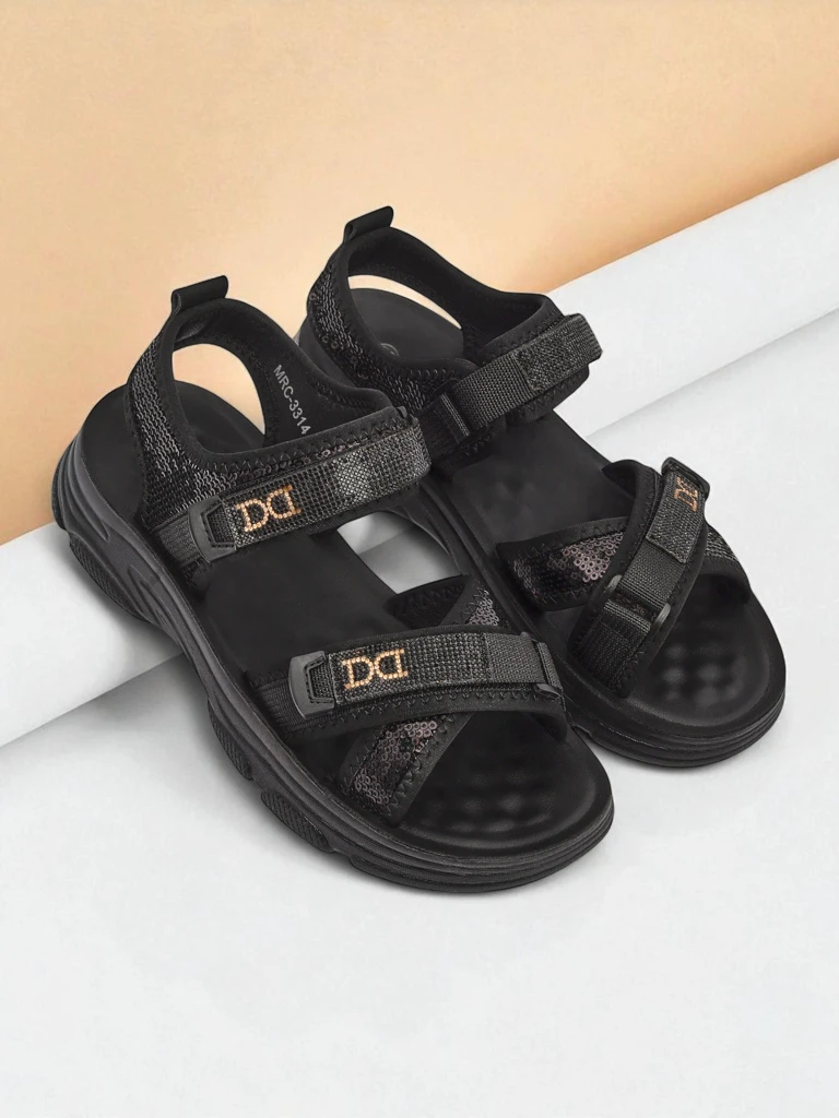 Royalfashion Damensandalen mit Pailletten ShineStep