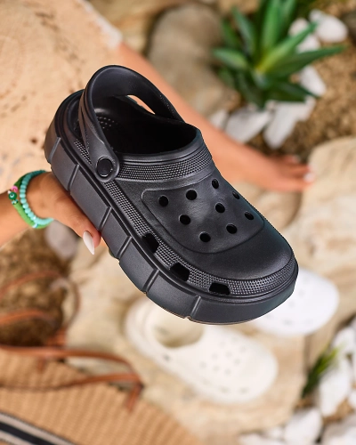 Royalfashion Schwarze Damen-Flip-Flops mit durchbrochener Verzierung Mightty