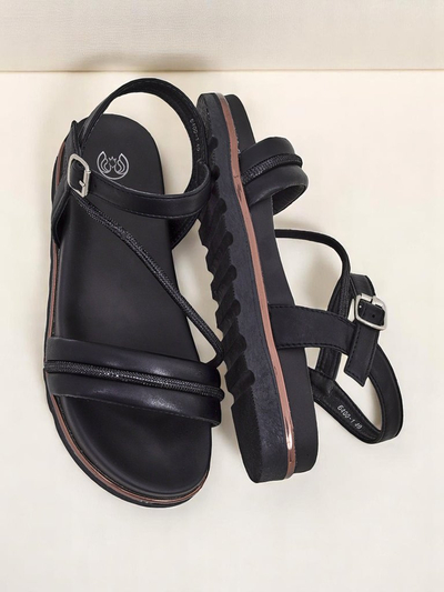 Royalfashion Damen Keilsandalen mit Strass Magnol