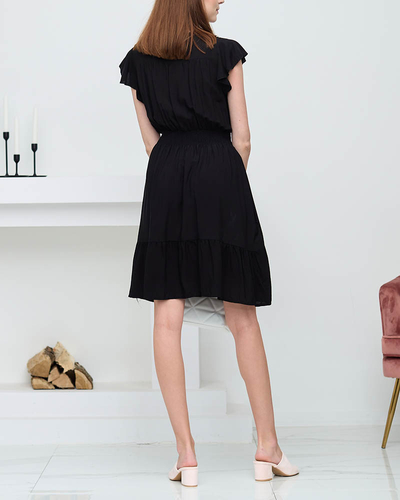 Klassisches schwarzes Damen-Baumwollkleid - Kleidung