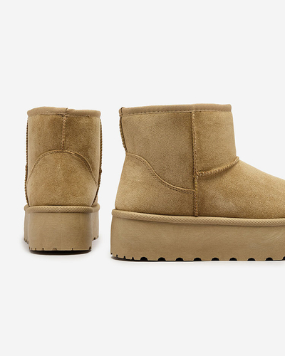 Royalfashion Hellbraune a'la Plateau Damen Schneestiefel Setolla