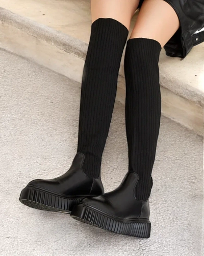 Royalfashion Damen Hesoppel Schlupfstiefel