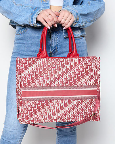 Roter Damen-Shopper mit Aufdruck - Accessoires