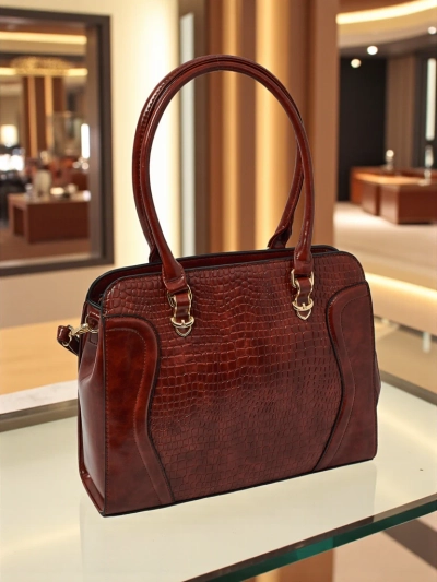 Damen Shopper Handtasche aus Öko-Leder mit Prägung Iron Lace