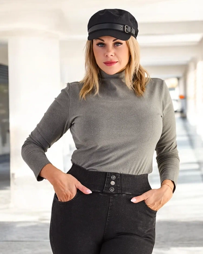 Damen-Rollkragenpullover in dunkelgrüner Farbe - Kleidung